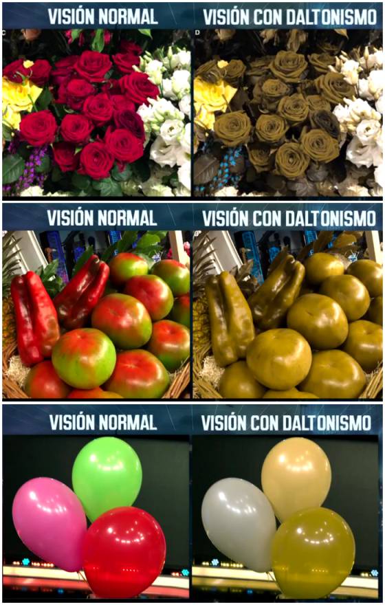 Los filtros en las camaras es una buena forma de entender cómo ve un daltónico