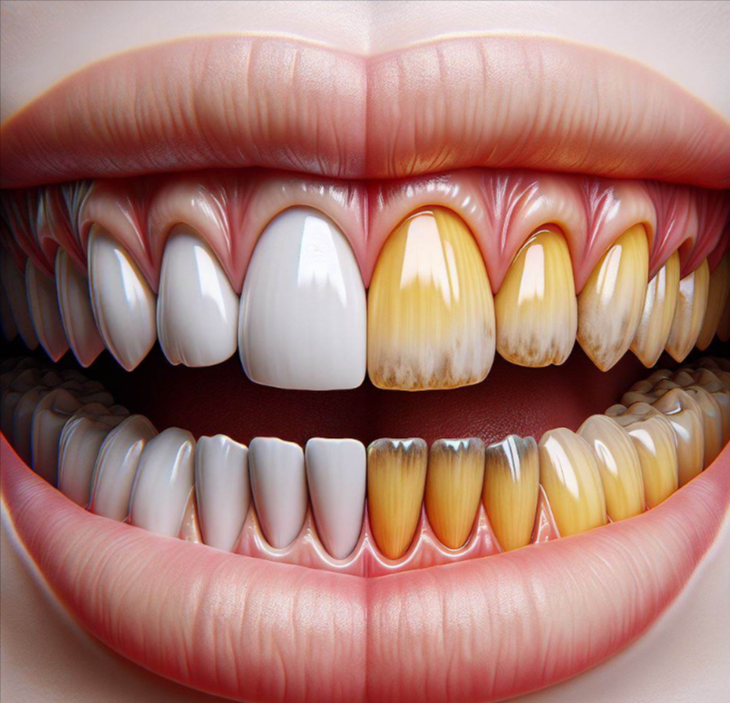Dientes amarillos vs dientes blancos