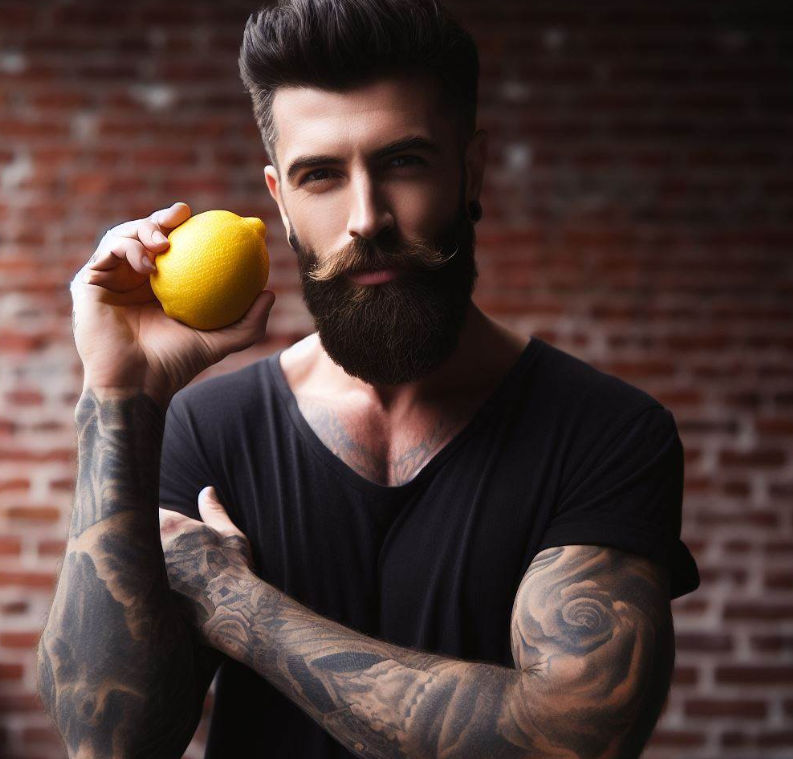 Hombre sosteniendo limón