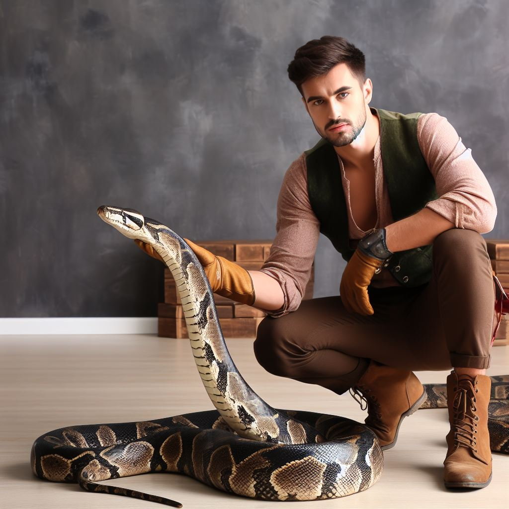 Hombre hace experimento con serpiente