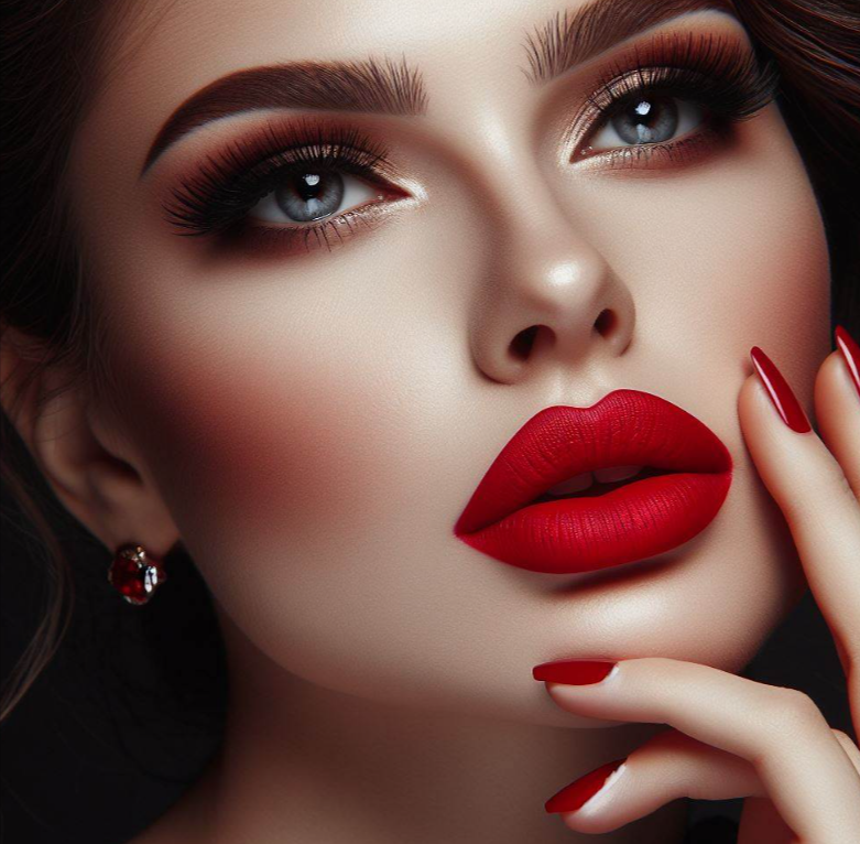 Labios rojos y carnosos