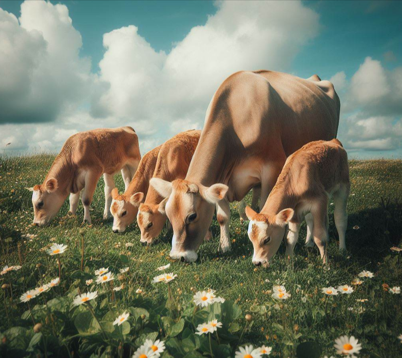 Vaca da a luz a 4 terneros